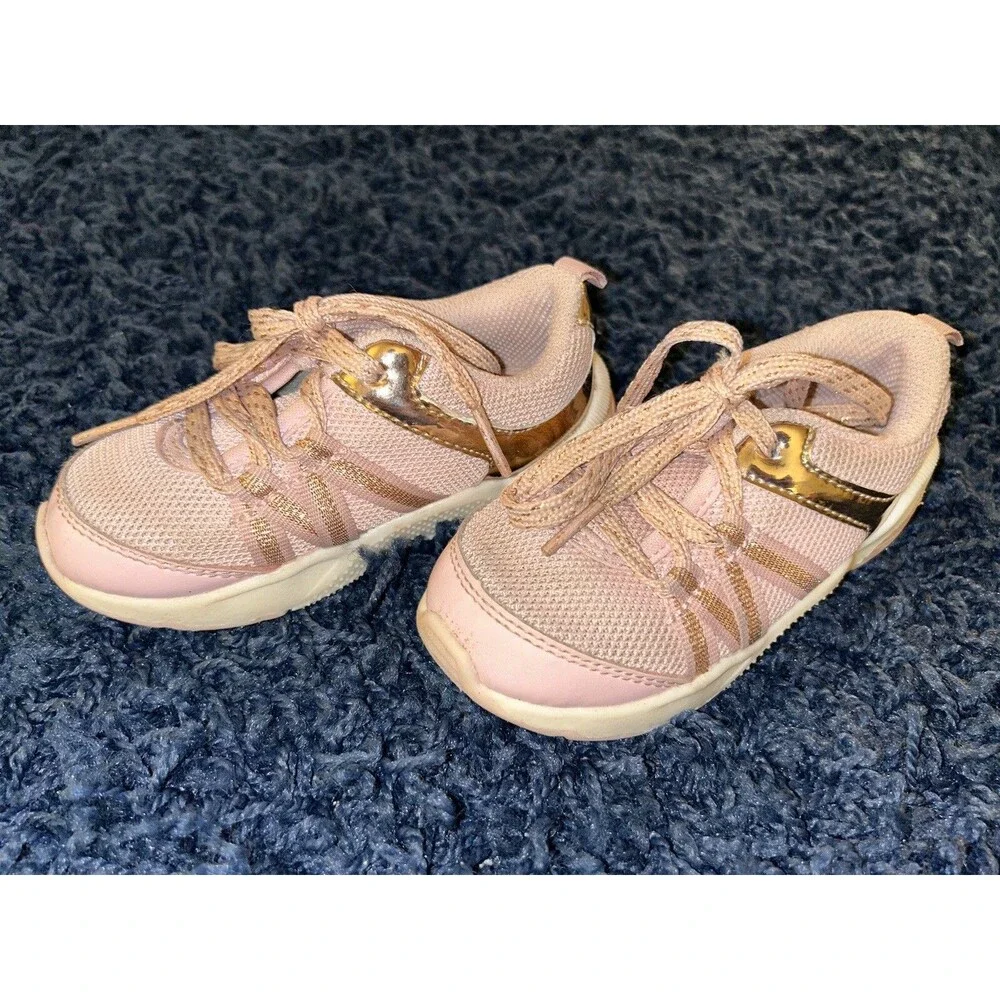 Pink and Gold Oshkosh Toddler Girls Sneakers Size 7